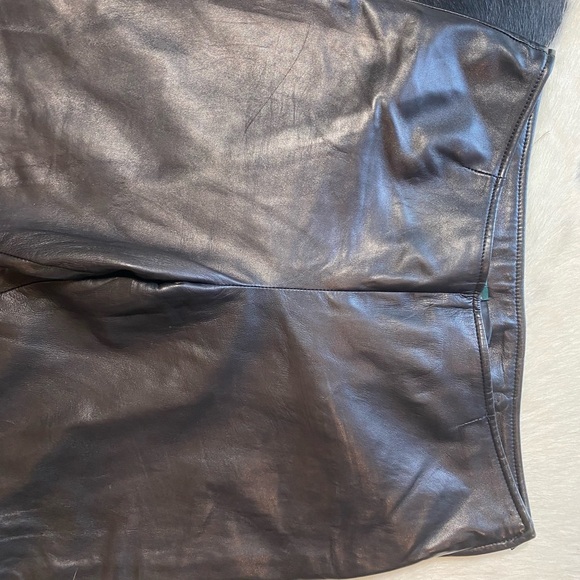 Vintage 1990s Danier Black Straight Leg Leather Pants Made in Canada - Picture 5 of 8